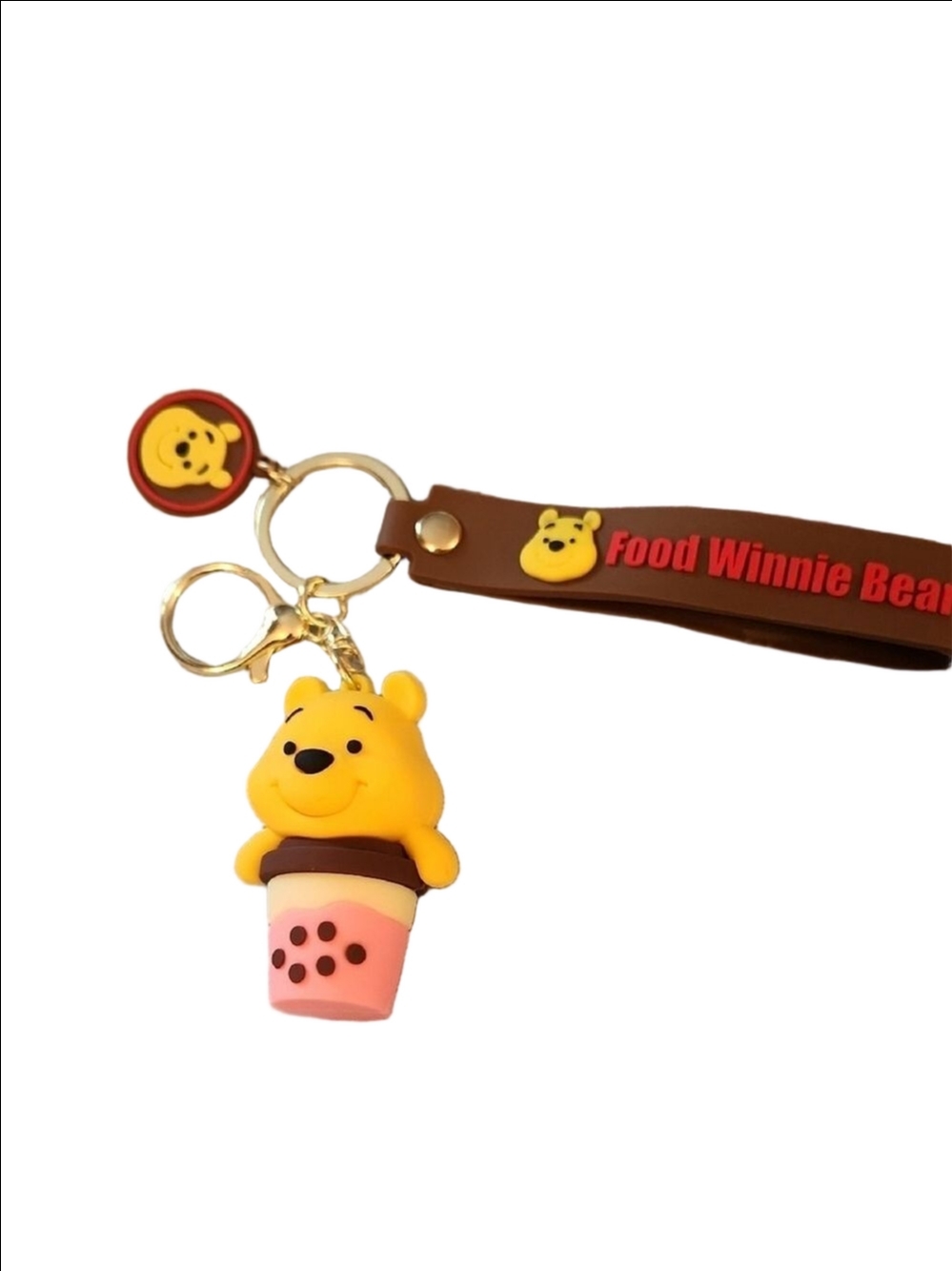 Winnie the Pooh Keychain with Brown Strap - Picture 1 of 7